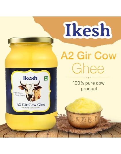 100% Pure &amp; Natural A2 Gir Cow Ghee 500ml Traditionally Made A2 Milk of Grass-Fed Gir Cows | Rich, Aromatic, and Nutrient