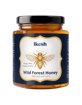 Ikesh 100% Pure Wild Forest Honey Unprocessed Raw Honey 250 gm Sourced from Wild Forests Natural Aromatic and Nutrient-Rich