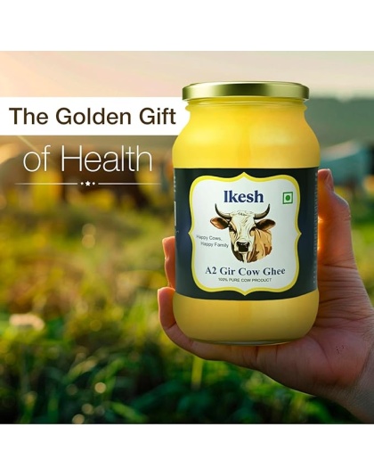 Ikesh Premium Cow Ghee | Traditional Bilona Method | Natural &amp; Healthy | Lab Certified Ghee 1 Ltr